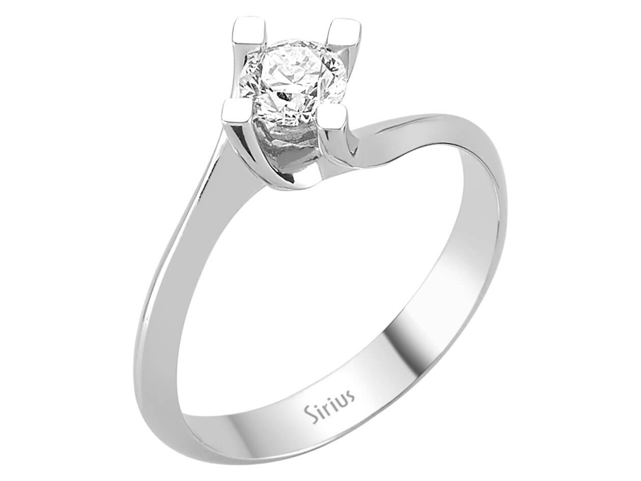 Bague solitaire en Or Blanc 14 carats avec Diamant de 0,40 ct - Éclat classique - Bijoux haut de gamme de Rosy Lab Diamonds