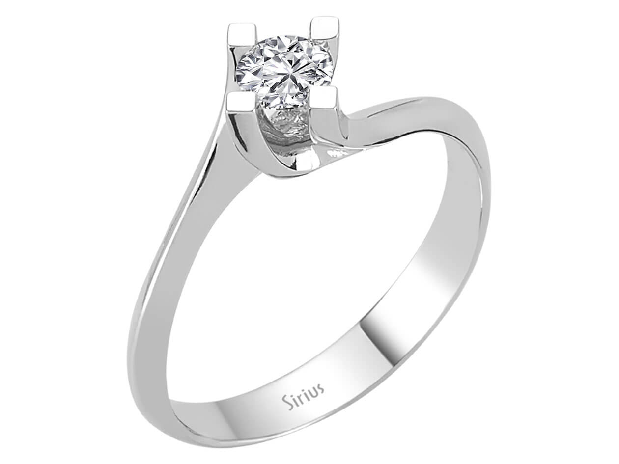 Ring mit Diamant & Labordiamanten in 14K Weißgold | Rosy – hochwertiger Schmuck von Rosy Lab Diamonds