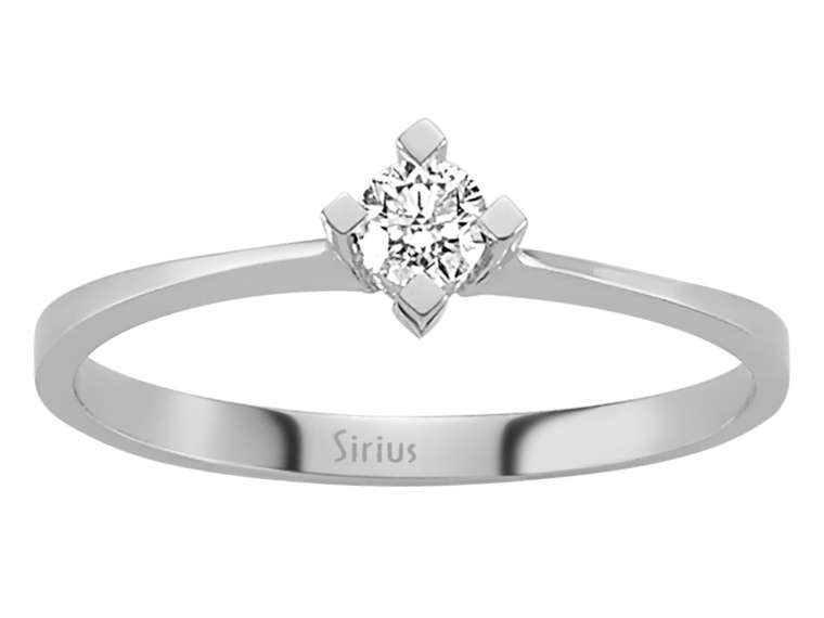 Solitärring aus 14K Weißgold mit 0,15 ct Diamant - Schlichte Eleganz - hochwertiger Schmuck von Rosy Lab Diamonds