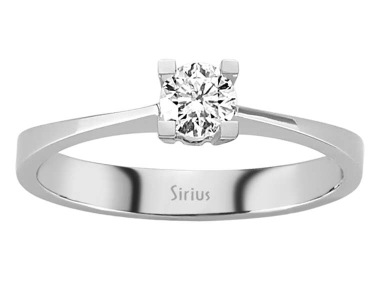 Bague solitaire en Or Blanc 14 carats avec un Diamant de 0,23 ct – Élégance raffinée – Bijoux haut de gamme de Rosy Lab Diamonds