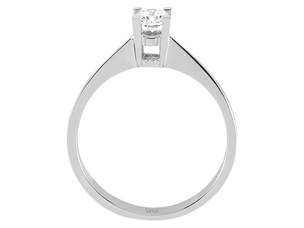 Bague solitaire en Or Blanc 14 carats avec un Diamant de 0,23 ct – Élégance raffinée – Bijoux haut de gamme de Rosy Lab Diamonds