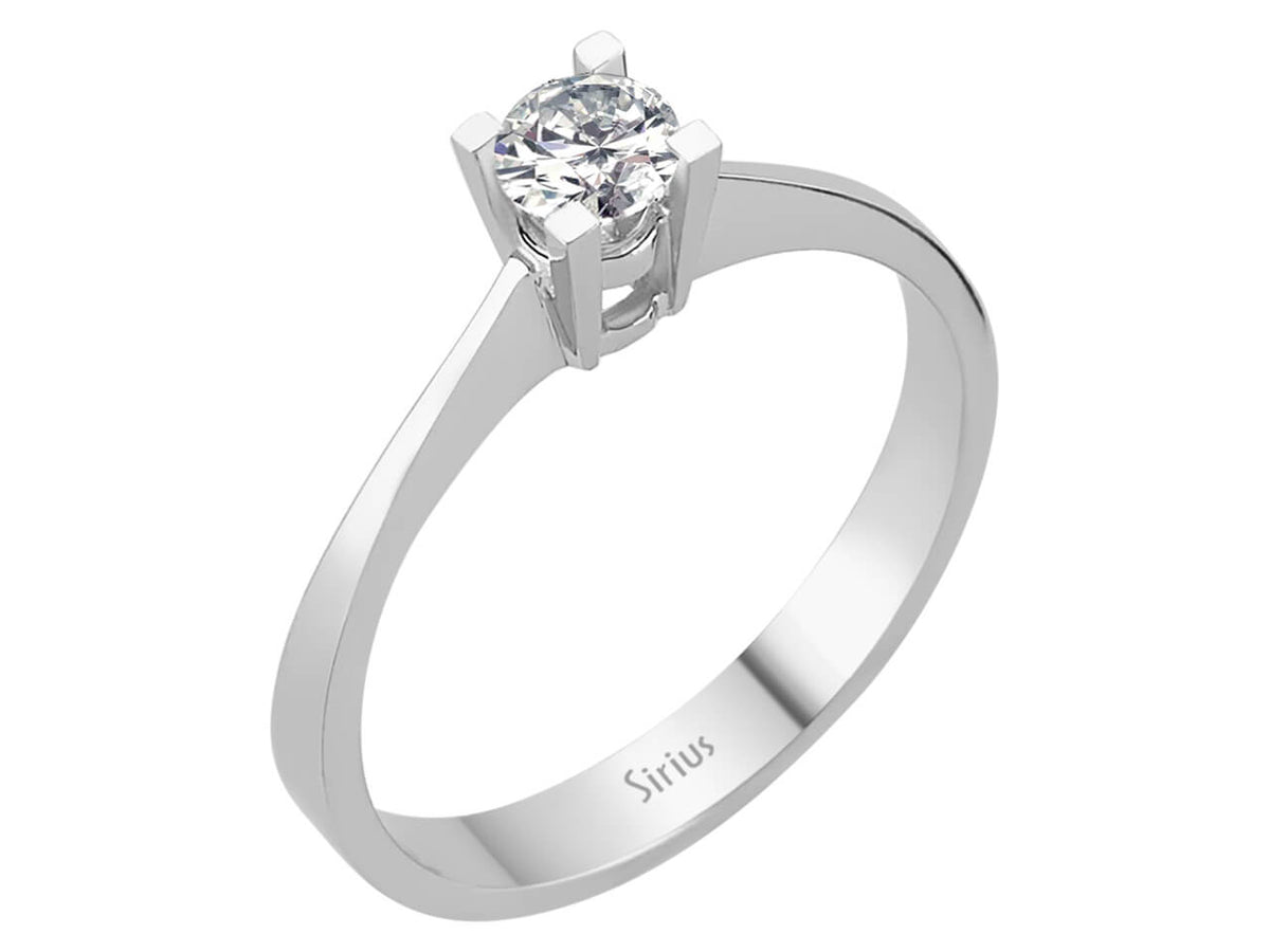 Bague solitaire en Or Blanc 14 carats avec un Diamant de 0,23 ct – Élégance raffinée – Bijoux haut de gamme de Rosy Lab Diamonds