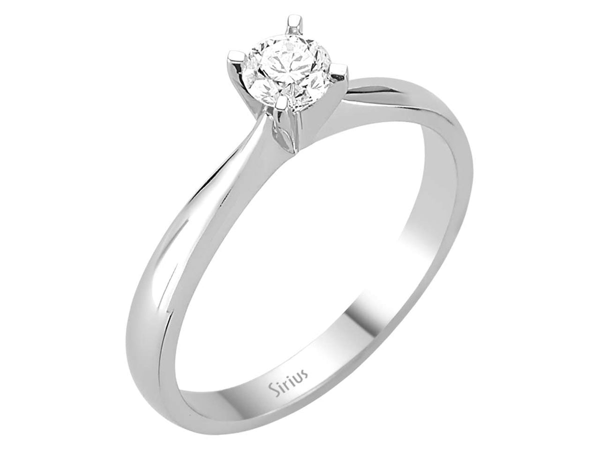 Solitärring aus 14K Weißgold mit 0,30 ct Diamant - Klassischer Verlobungsring - hochwertiger Schmuck von Rosy Lab Diamonds