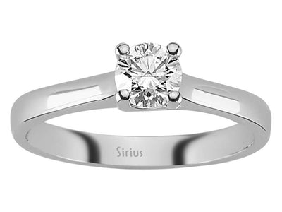 Verlobungsring aus 14K Weißgold mit 0,43 Karat natürlichem Diamanten – 23R0042