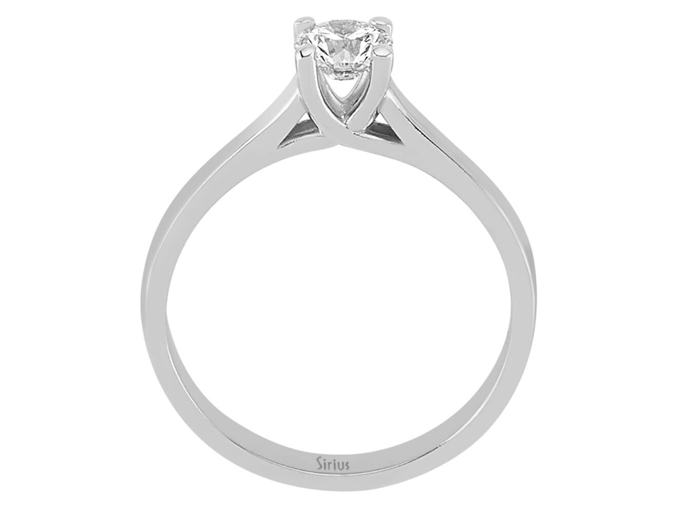 Verlobungsring aus 14K Weißgold mit 0,43 Karat natürlichem Diamanten – 23R0042