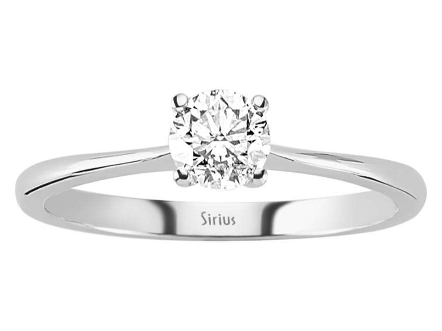 Bague solitaire avec Diamant de 0,50 ct en Or Blanc 14 carats - 23R0043 - Bijoux haut de gamme de Rosy Lab Diamonds