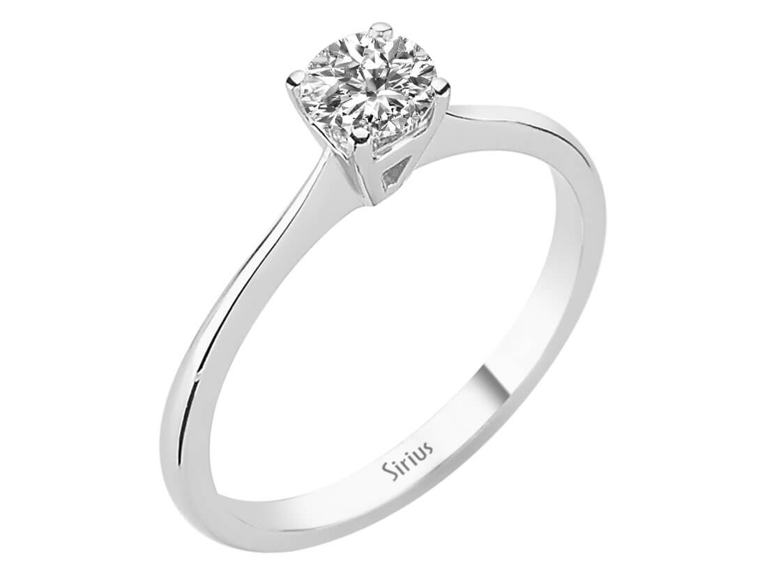 Bague solitaire avec Diamant de 0,50 ct en Or Blanc 14 carats - 23R0043 - Bijoux haut de gamme de Rosy Lab Diamonds