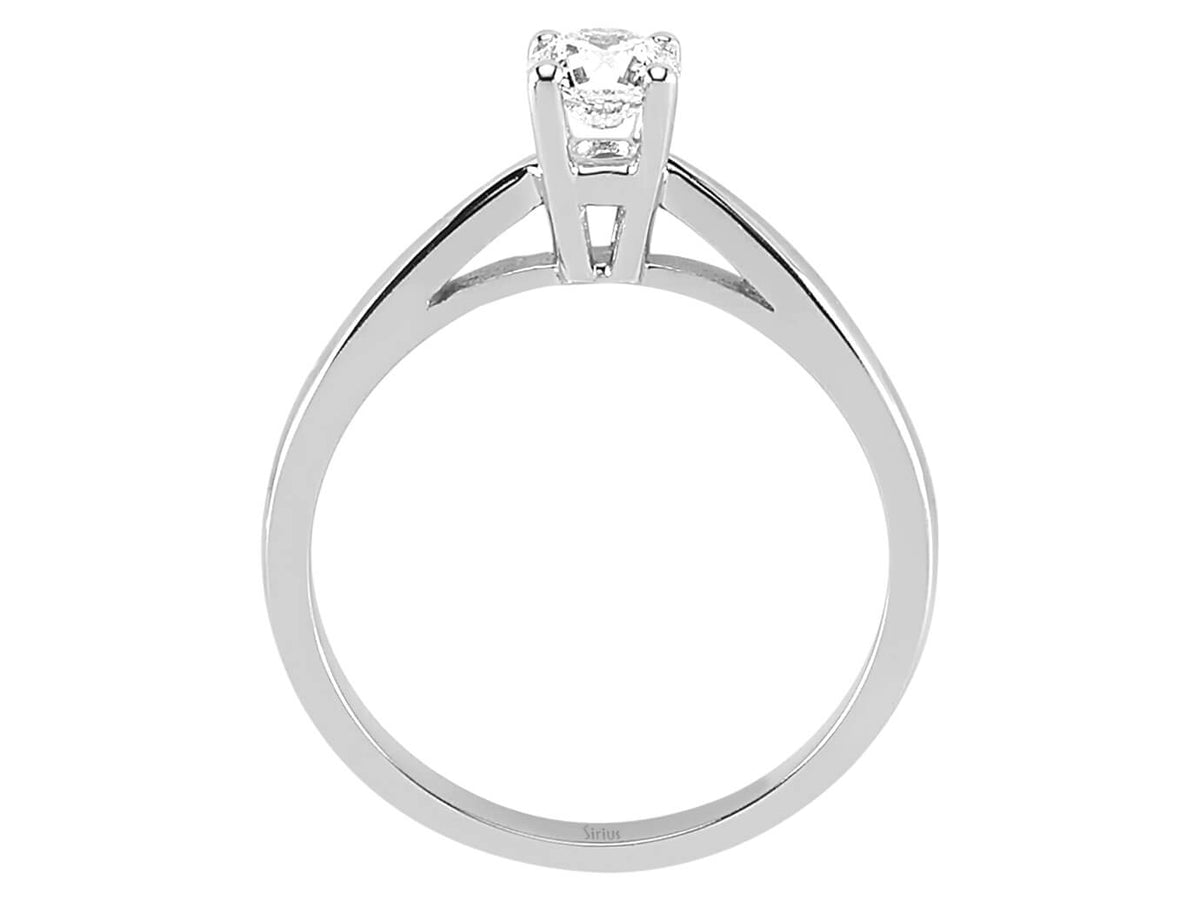 0,41 ct Pırlanta içeren 14K Beyaz Altın Tektaş Yüzük - Klasik ve Zarif - Rosy Lab Diamonds’tan yüksek kaliteli Mücevher