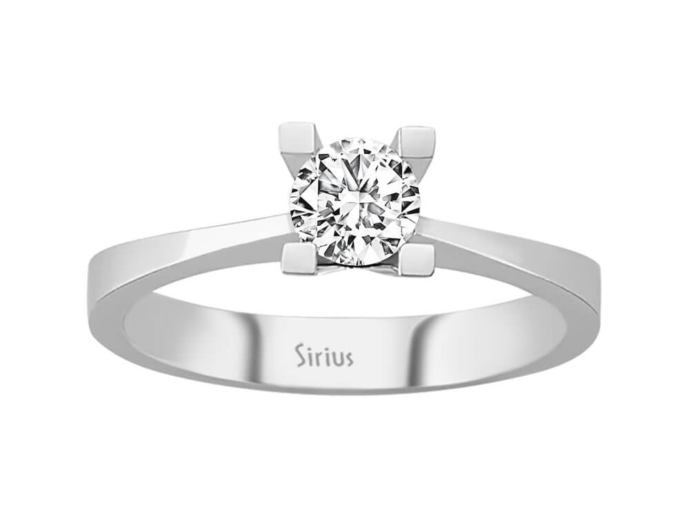 14K Weißgold Solitärring mit 0,50 Karat natürlichem Brillanten