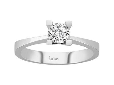 14K Weißgold Solitärring mit 0,50 Karat natürlichem Brillanten