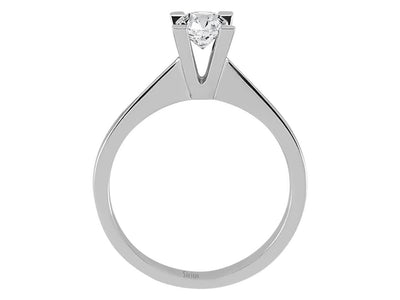14K Weißgold Solitärring mit 0,50 Karat natürlichem Brillanten