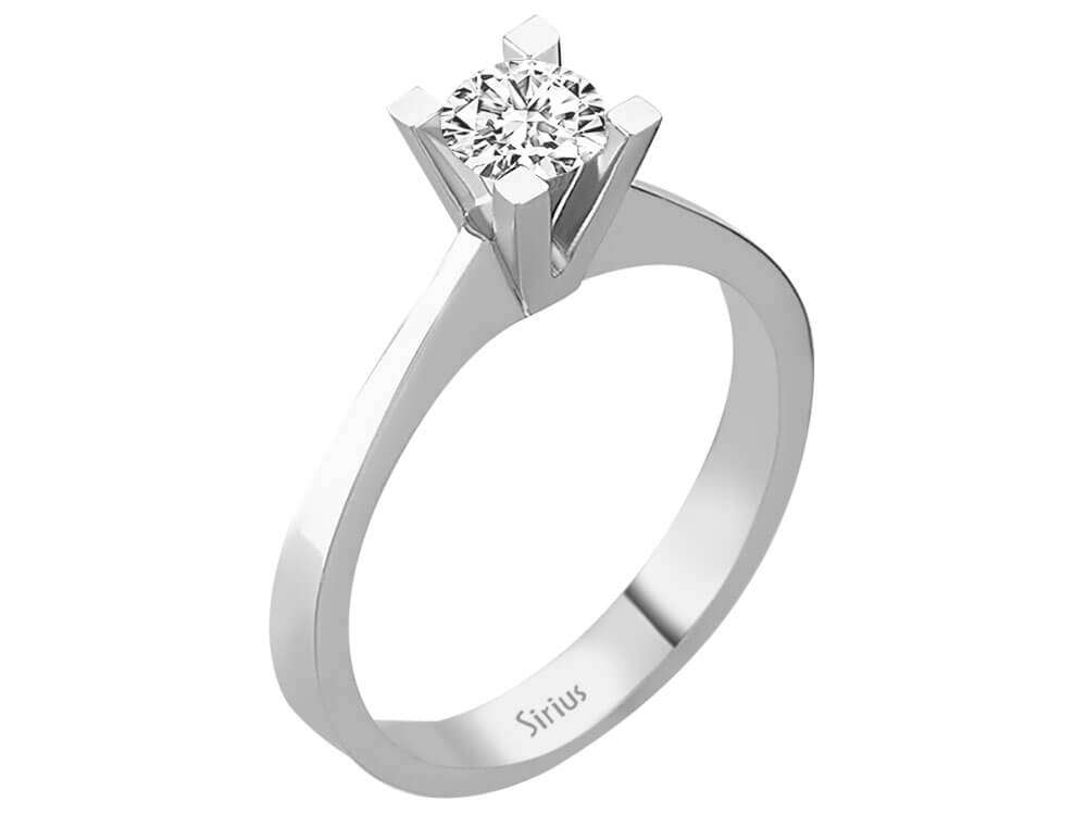 14K Weißgold Solitärring mit 0,50 Karat natürlichem Brillanten