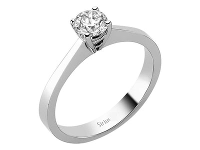 14K Weißgold Solitärring mit 0,54 Karat natürlichem Brillanten