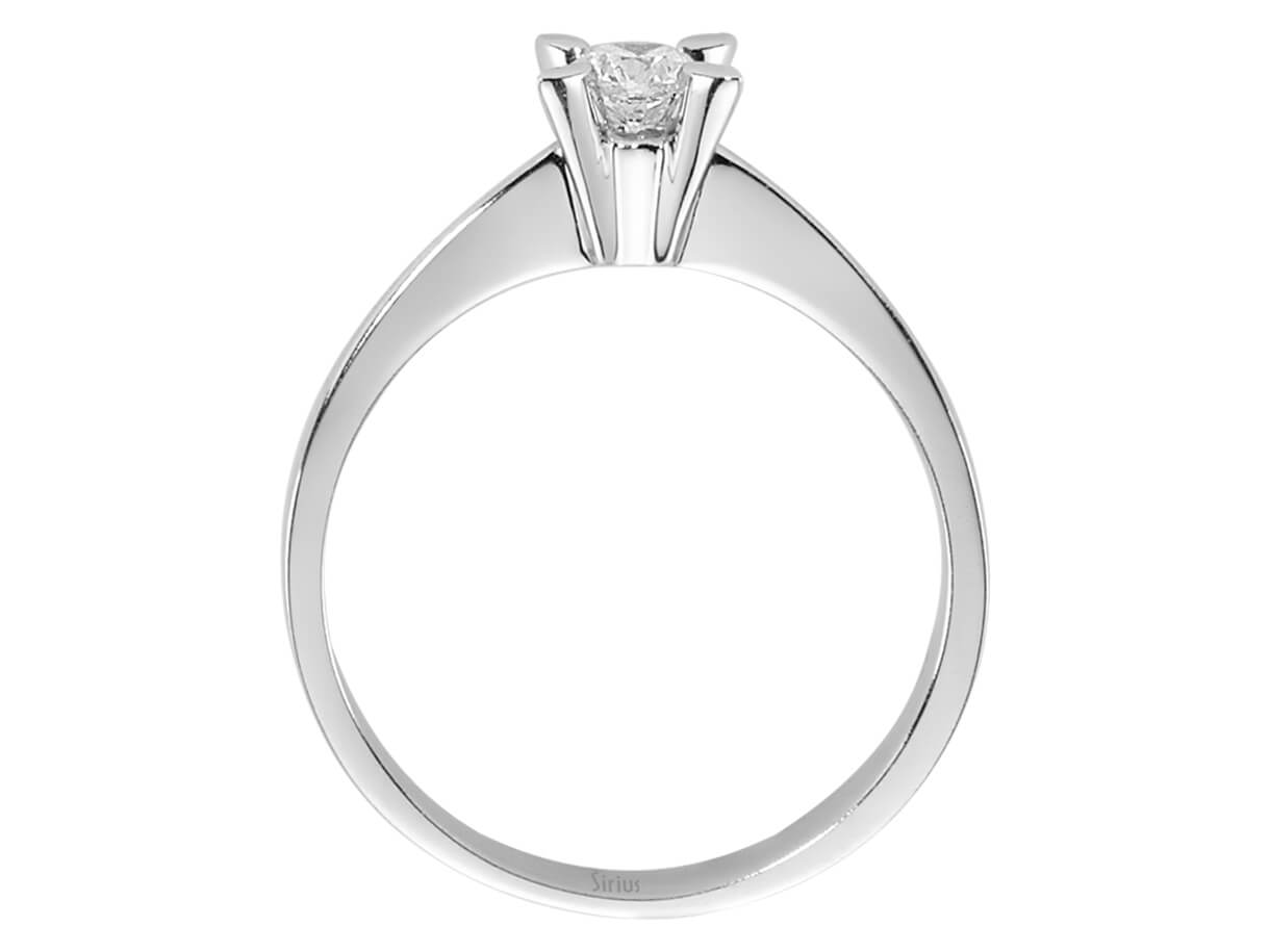 Solitärring mit 0,22 ct Labordiamant in 14K Weißgold – Zarte Blütenfassung