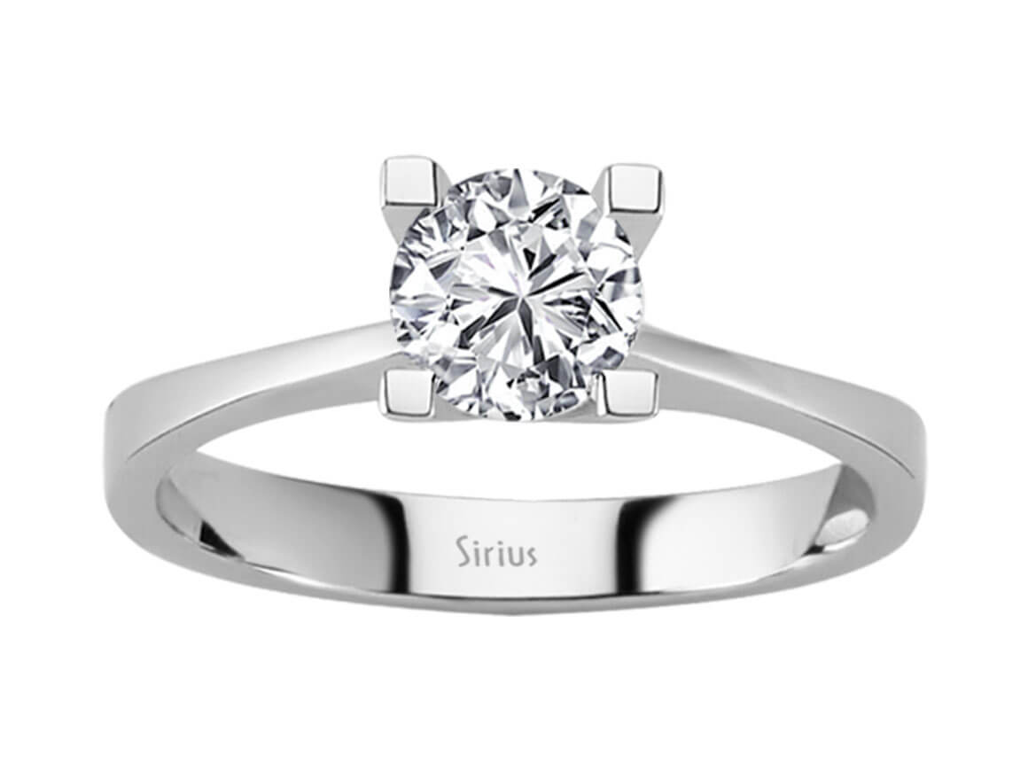 Solitaire Ring with 0.90 ct Lab Grown Diamond - 14K White Gold | Elegant & Sustainable - High-Quality Jewelry by Rosy Lab Diamonds