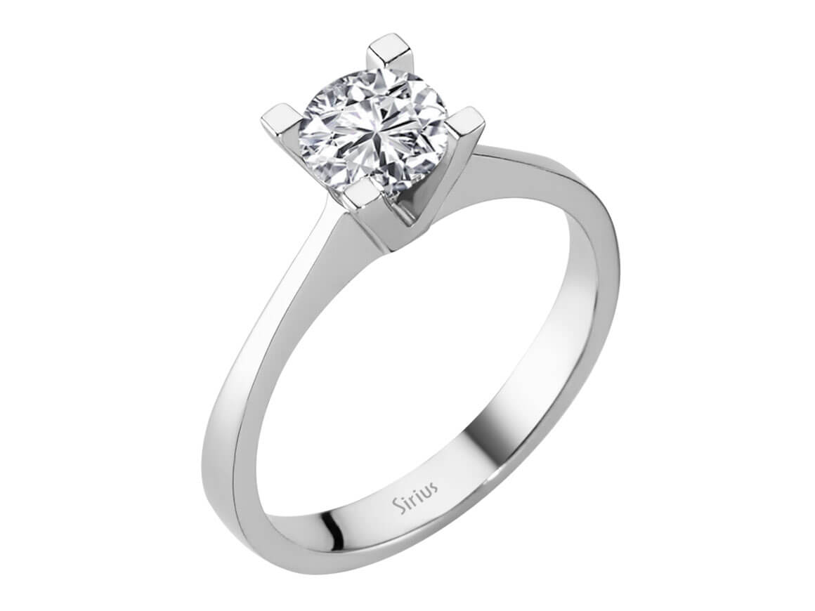 Solitaire Ring with 0.90 ct Lab Grown Diamond - 14K White Gold | Elegant & Sustainable - High-Quality Jewelry by Rosy Lab Diamonds