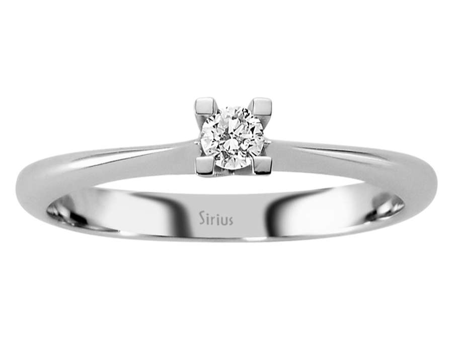 Zarter Solitärring mit laborgezüchtetem Diamant – 0,12 Karat in 14K Weißgold