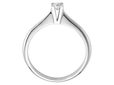 Zarter Solitärring mit laborgezüchtetem Diamant – 0,12 Karat in 14K Weißgold