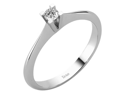 Zarter Solitärring mit laborgezüchtetem Diamant – 0,12 Karat in 14K Weißgold