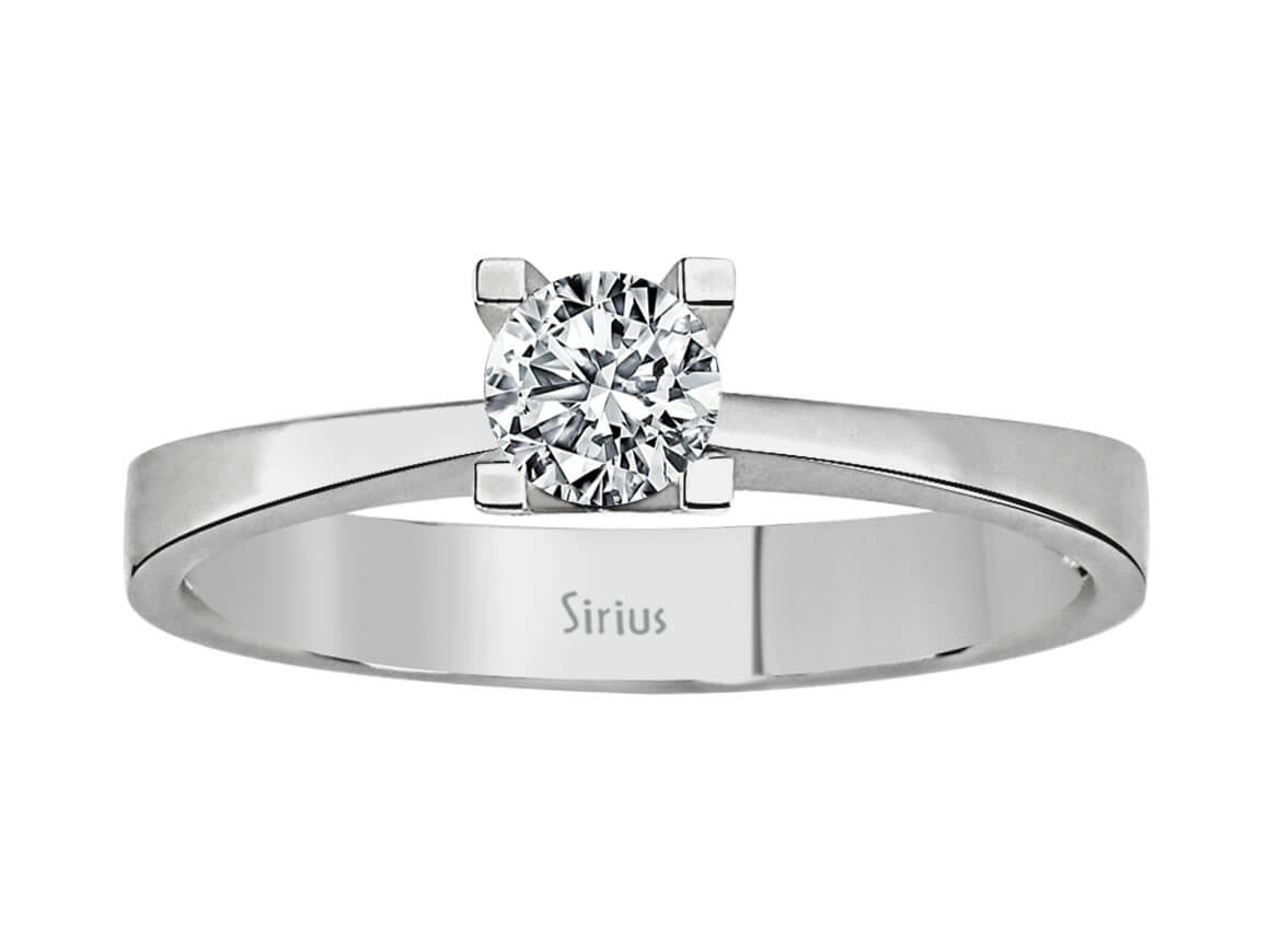 Classic solitaire ring with 0.33 carat round diamond in 14K white gold