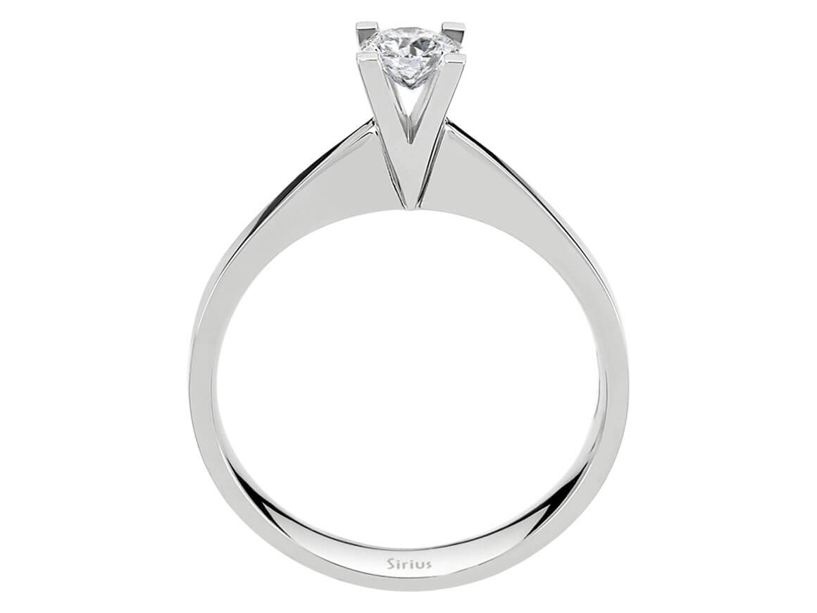 Classic solitaire ring with 0.33 carat round diamond in 14K white gold