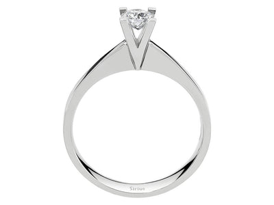 Classic solitaire ring with 0.33 carat round diamond in 14K white gold