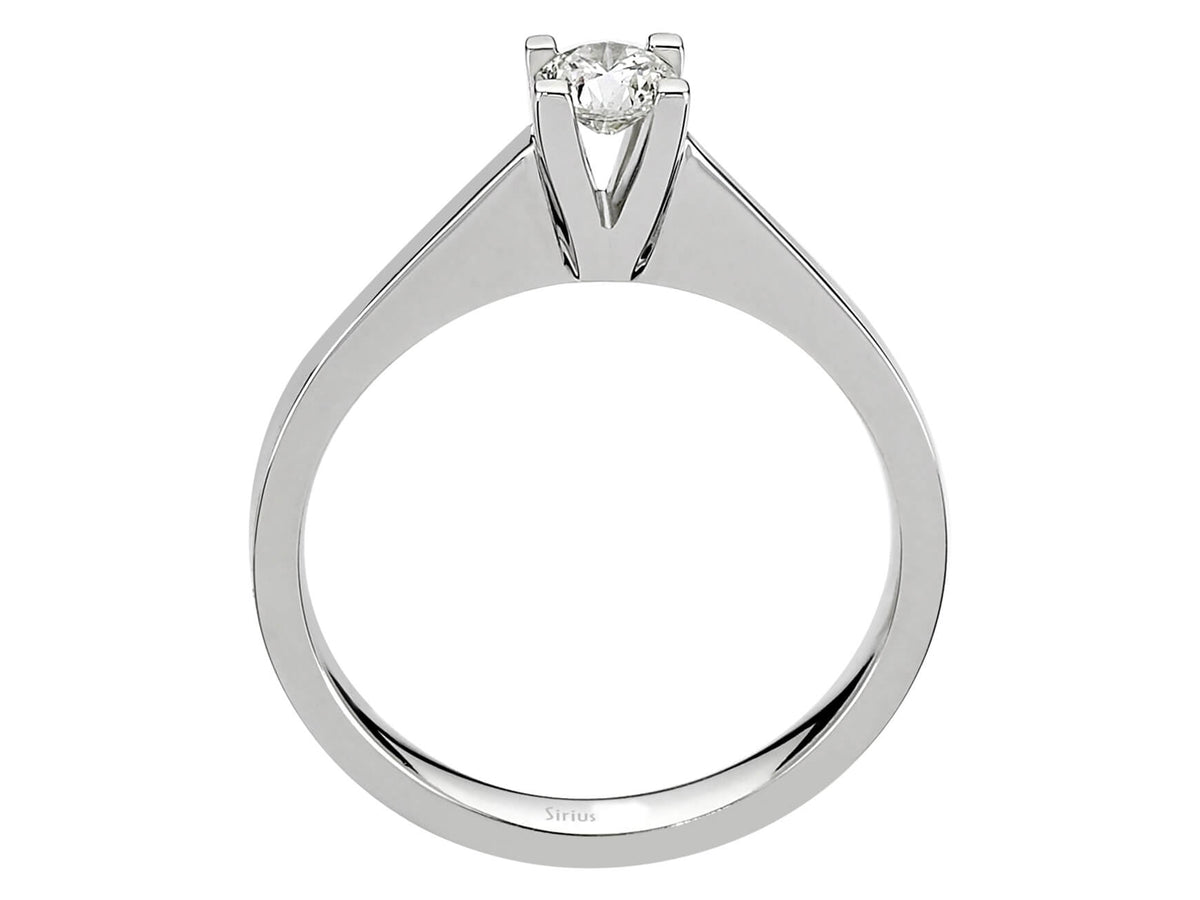 Bague solitaire discrète avec diamant rond de 0,31 carat en Or Blanc 14 K – Bijoux haut de gamme de Rosy Lab Diamonds