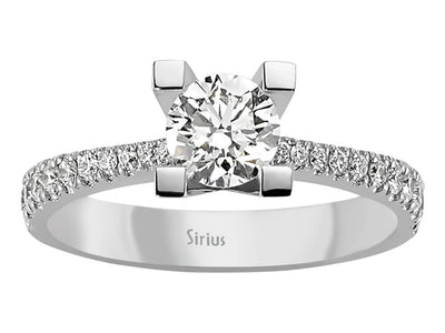 Weißgold-Ring mit 1 laborgezüchtetem Diamanten (0,71 Karat) und 20 laborgezüchteten Diamanten (0,30 Karat)