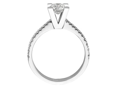 Weißgold-Ring mit 1 laborgezüchtetem Diamanten (0,71 Karat) und 20 laborgezüchteten Diamanten (0,30 Karat)