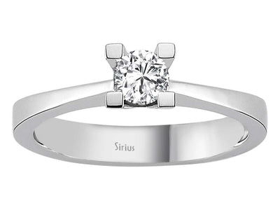 Weißgold Solitärring mit 1 laborgezüchtetem Diamanten, 0,29 Karat