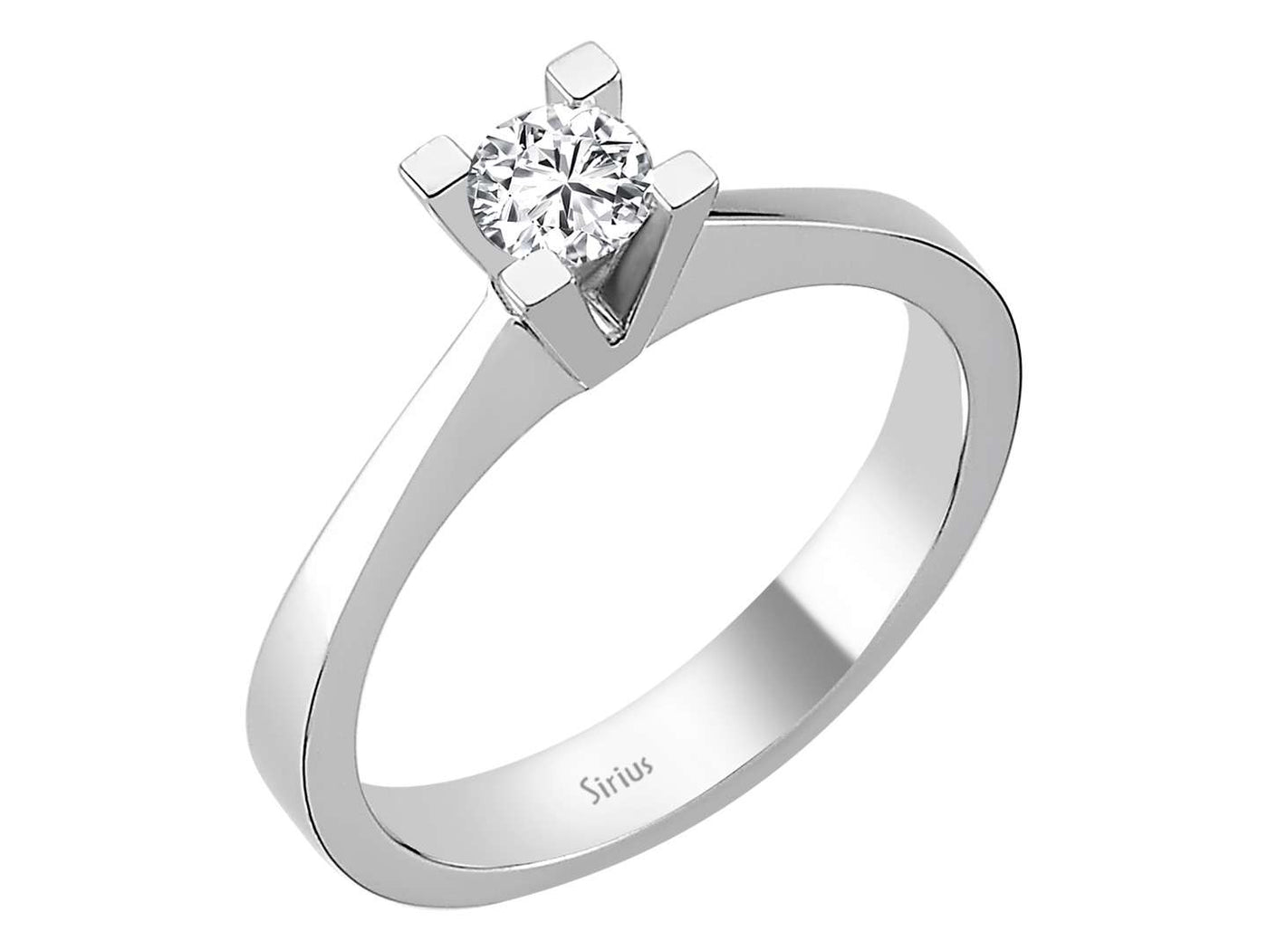 Weißgold Solitärring mit 1 laborgezüchtetem Diamanten, 0,29 Karat