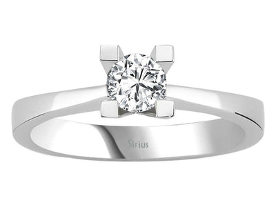 Weißgold Solitär-Ring mit 1 laborgezüchtetem Diamanten 0,36 Karat