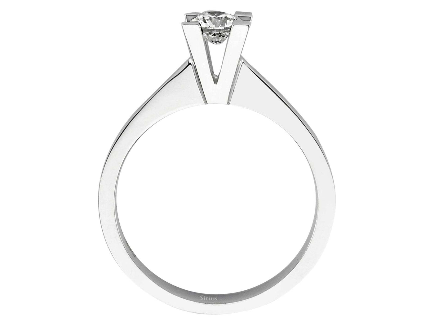 Weißgold Solitär-Ring mit 1 laborgezüchtetem Diamanten 0,36 Karat