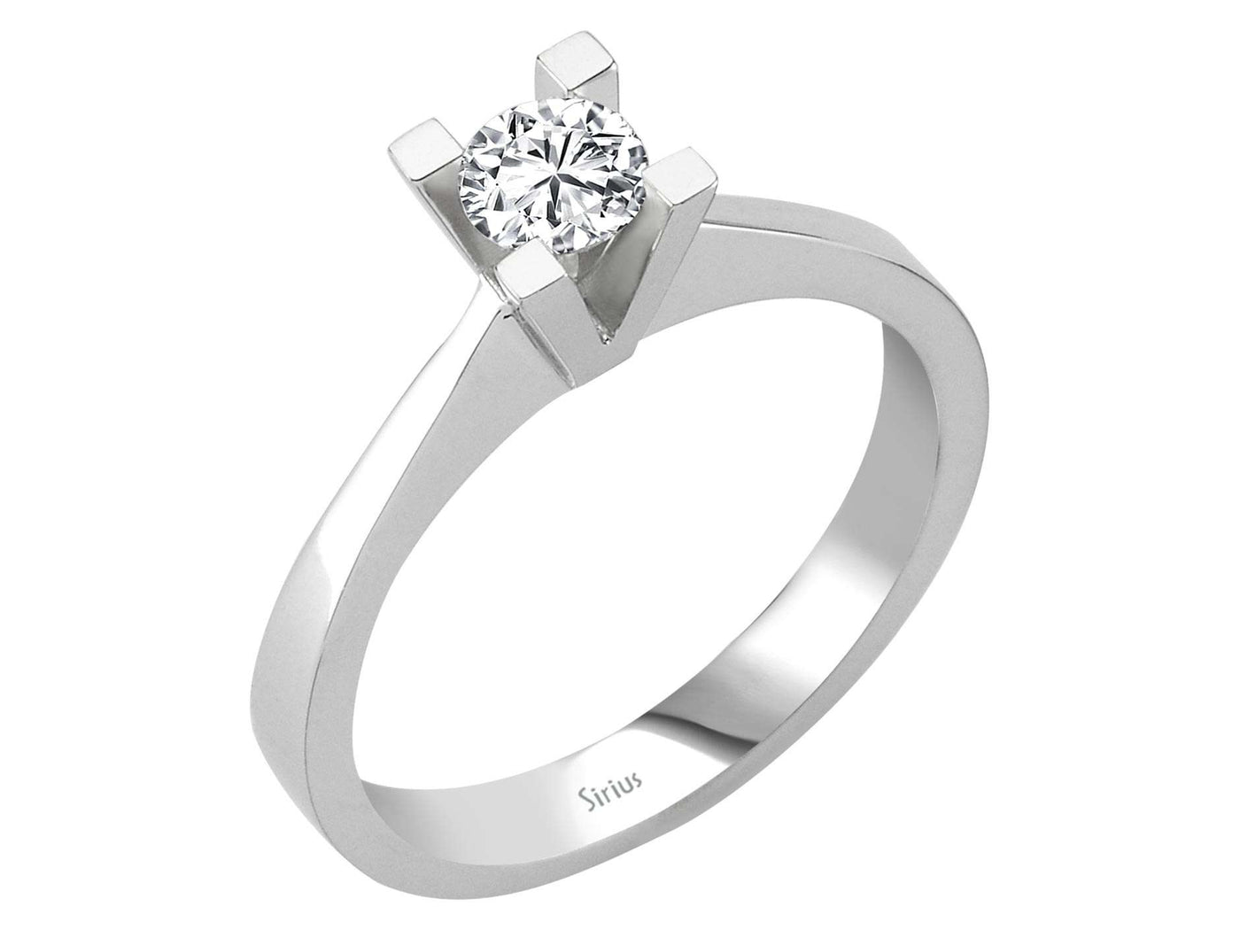 Bague solitaire en Or Blanc avec 1 diamant de laboratoire de 0,36 carat – Bijoux haut de gamme de Rosy Lab Diamonds