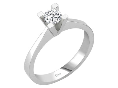 Weißgold Solitär-Ring mit 1 laborgezüchtetem Diamanten 0,36 Karat