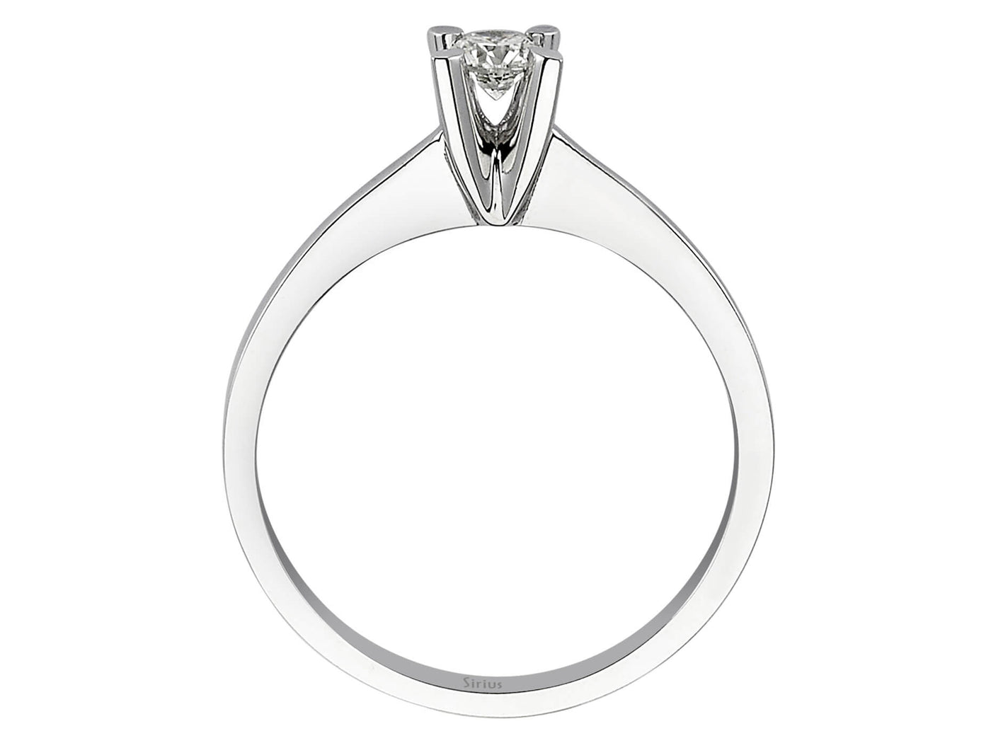 Elegant solitaire diamond ring made of 14 karat white gold