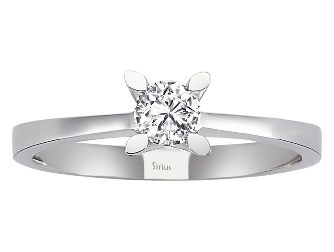 Strahlender Solitär-Diamantring aus 14 Karat Weißgold