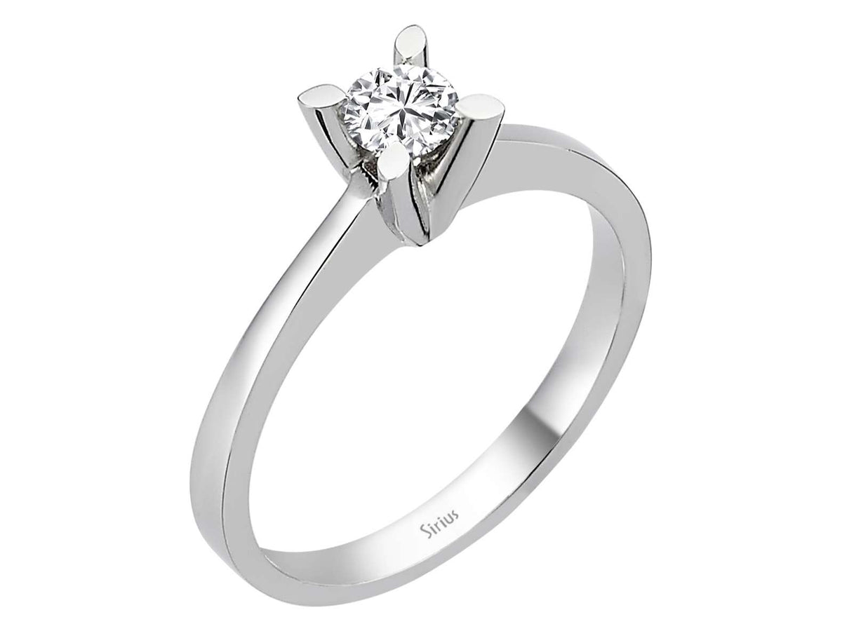 Bague solitaire en diamant étincelant en Or Blanc 14 carats avec diamant créé en laboratoire – Bijoux haut de gamme de Rosy Lab Diamonds