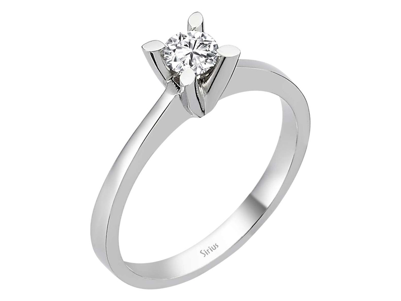 Strahlender Solitär-Diamantring aus 14 Karat Weißgold