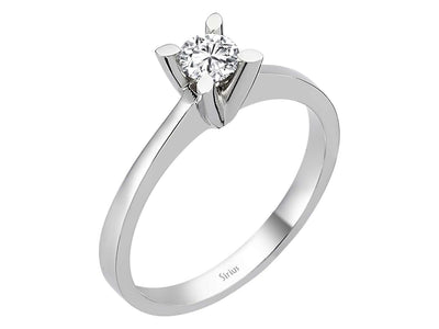 Strahlender Solitär-Diamantring aus 14 Karat Weißgold