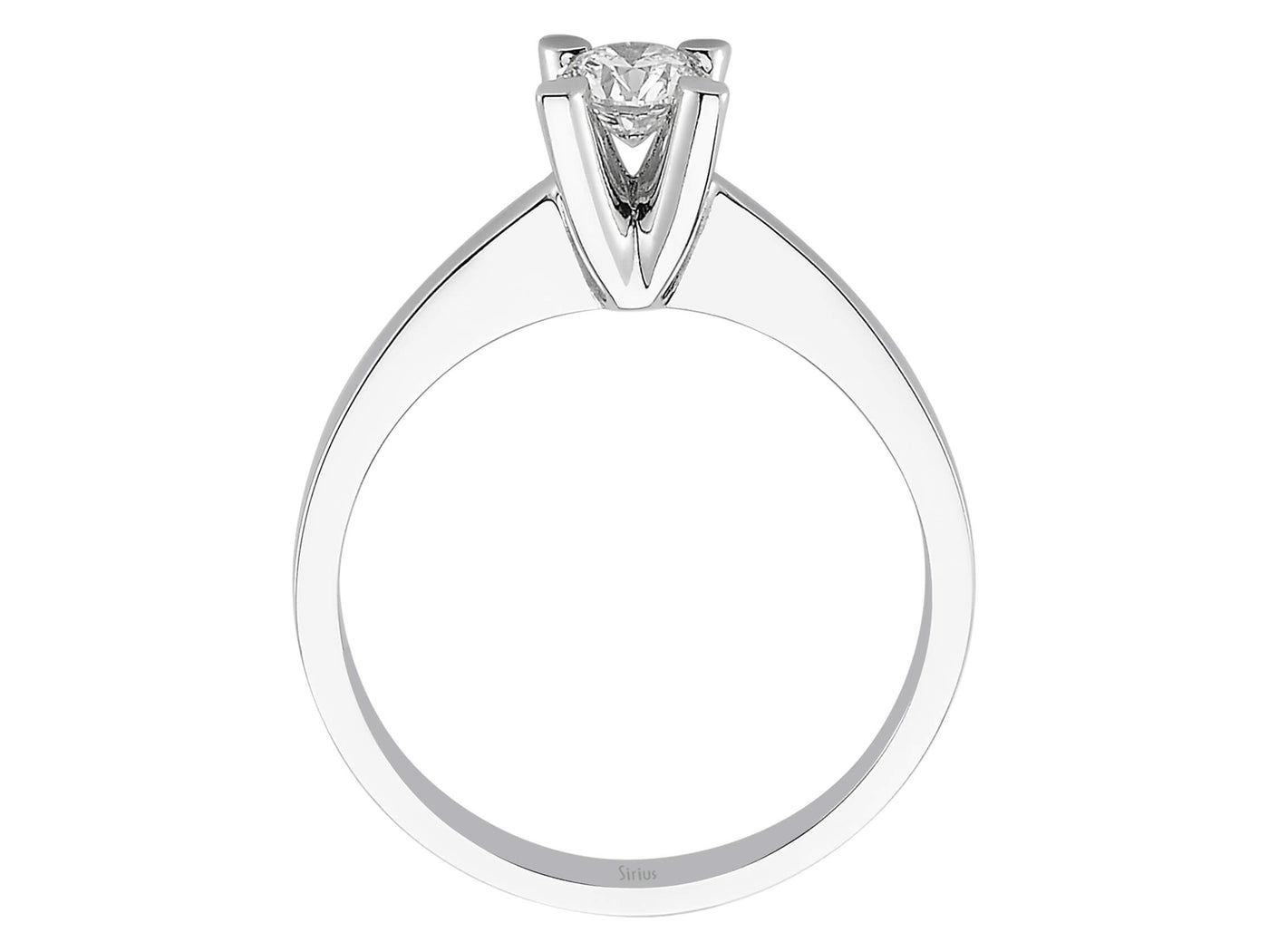Bague solitaire en Or Blanc avec 1 diamant de laboratoire de 0,38 carat – Bijoux haut de gamme de Rosy Lab Diamonds