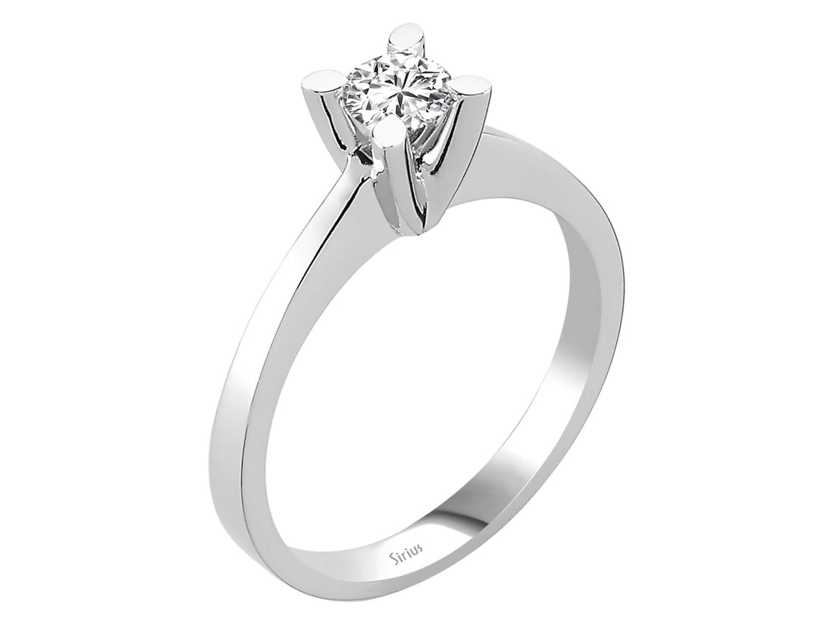 Bague solitaire en Or Blanc avec 1 diamant de laboratoire de 0,38 carat – Bijoux haut de gamme de Rosy Lab Diamonds
