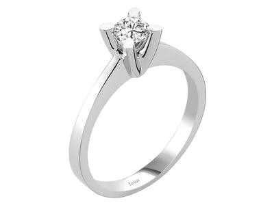 Weißgold Solitär-Ring mit 1 laborgezüchtetem Diamanten 0,38 Karat