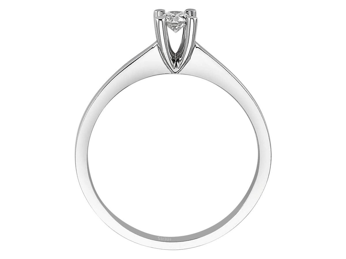 18 karat Beyaz Altın ve laboratuvarda yetiştirilmiş pırlantadan zarif tektaş pırlanta yüzük - Rosy Lab Diamonds’tan yüksek kaliteli Mücevher
