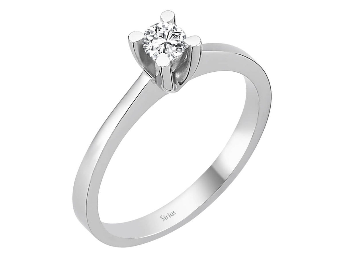 Zeitloser Solitär-Diamantring aus 14 Karat Weißgold mit laborgezüchtetem Diamanten - hochwertiger Schmuck von Rosy Lab Diamonds