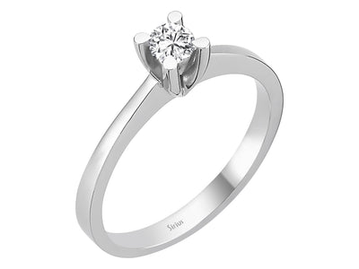 Zeitloser Solitär-Diamantring aus 14 Karat Weißgold