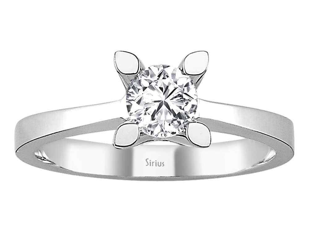 Weißgold Solitärring mit 1 laborgezüchtetem Diamanten, 0,55 Karat