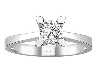 Weißgold Solitärring mit 1 laborgezüchtetem Diamanten, 0,55 Karat