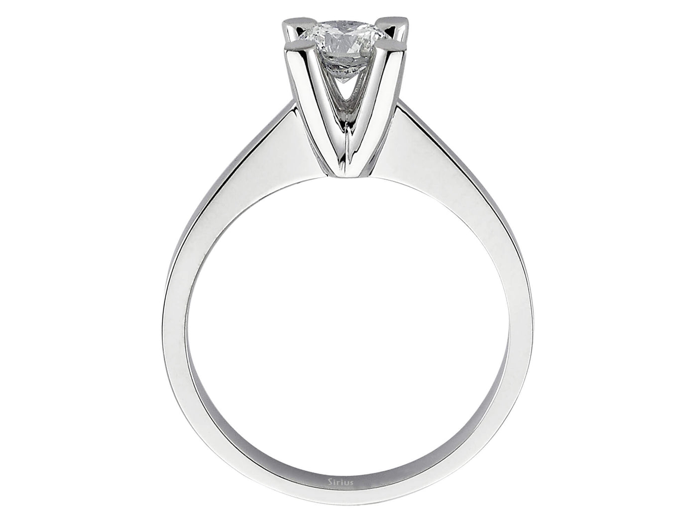 Weißgold Solitärring mit 1 laborgezüchtetem Diamanten, 0,55 Karat