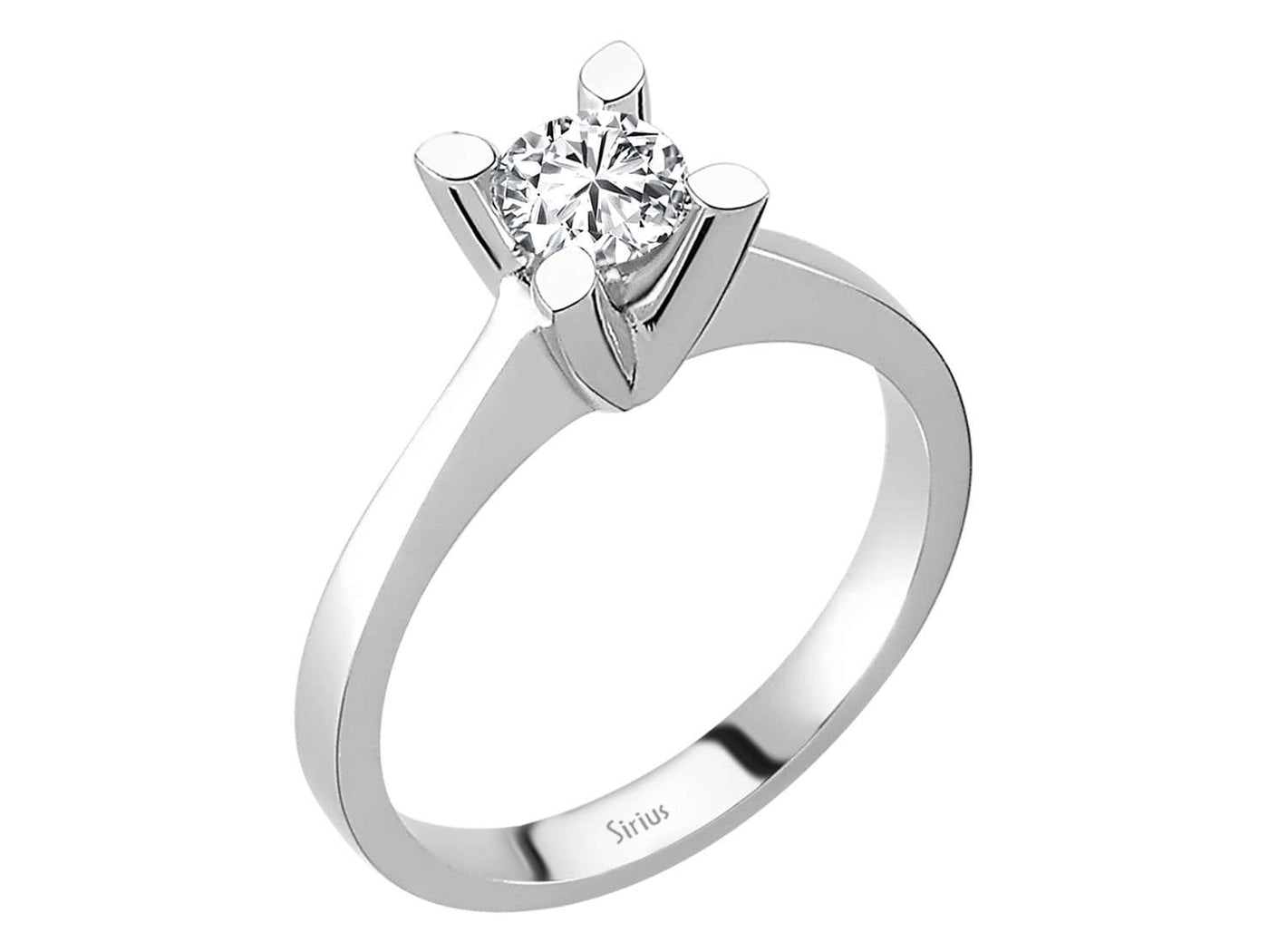 Weißgold Solitärring mit 1 laborgezüchtetem Diamanten, 0,55 Karat